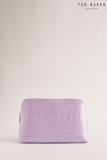 Ted Baker Purple Crocana Croc Effect Washbag (B72549) | £40