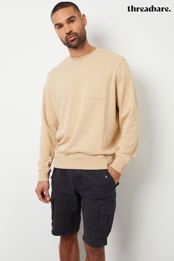 Threadbare Natural Crew Neck Sweatshirt with Pocket (B72600) | £22