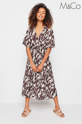 M&Co Brown Printed Collared Shift Dress (B72658) | £39