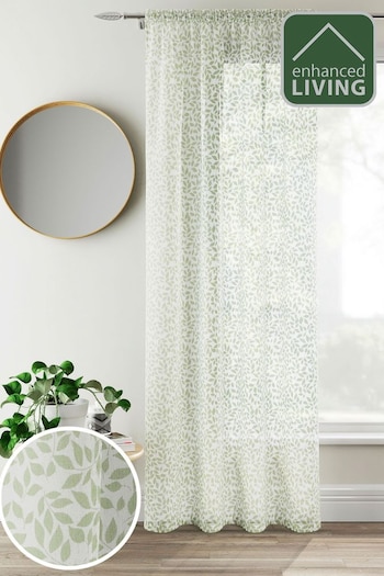 Enhanced Living Green Willow Pair Of Voile Panels (B72677) | £24 - £38