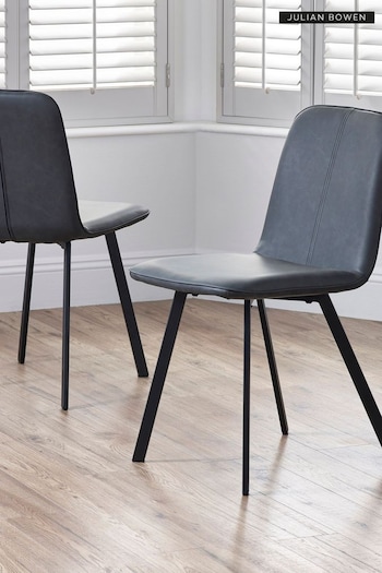 Julian Bowen Set of 2 Black Goya Dining Chairs (B72714) | £195