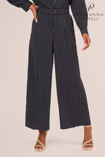 Adrianna Papell Blue Full Length Pinstripe Woven Trousers (B72718) | £49