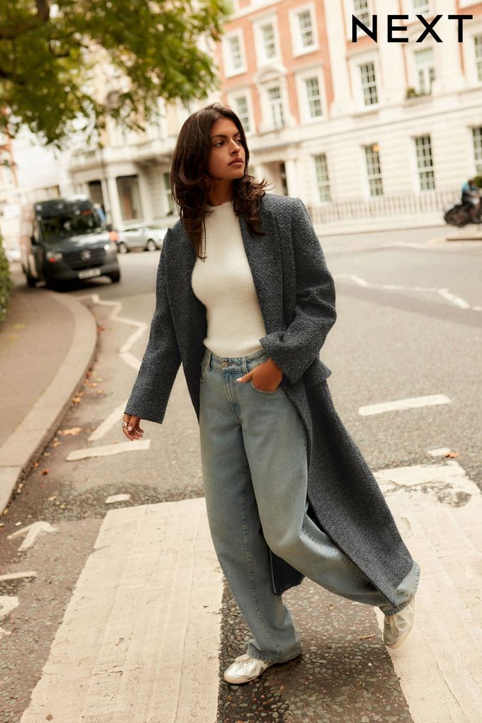 Next womens grey coat top