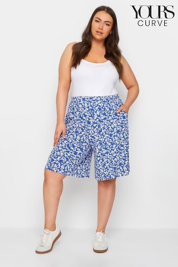 Yours Curve Blue Jersey Kevin Shorts (B72863) | £22