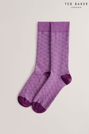 Ted Baker Sokksev Purple Patterned Socks (B72867) | £10