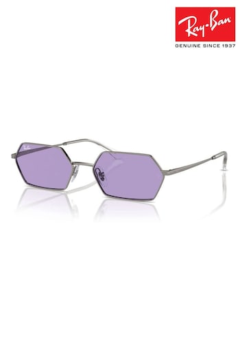 Ray Ban Grey Yevi Rb3728 Rectangle Sunglasses ALICAN (B73118) | £123