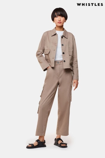 Whistles Natural Phoebe Casual Utility Trousers (B73164) | £109