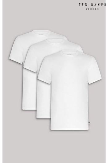 Ted Baker Crew Neck White T-Shirts 3 Pack (B73174) | £43