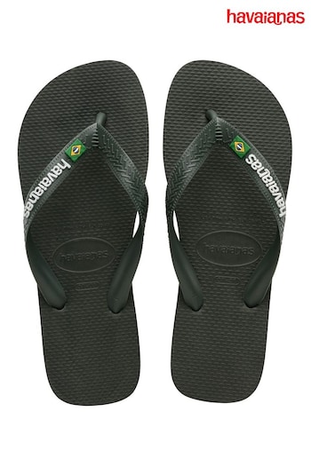 Havaianas Grey/Black Brasil Logo Sandals (B73283) | £30