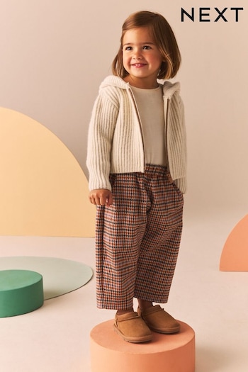 Neutral Check Textured Podgey Trousers (3mths-7yrs) (B73367) | £9 - £11