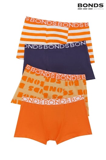 Bonds Orange Stripe Trunks 4 Pack (B73405) | £16