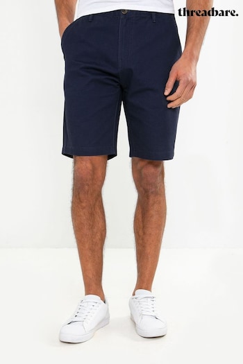 Threadbare Navy Regular Fit Cotton Chino BugsAway Shorts (B73433) | £20