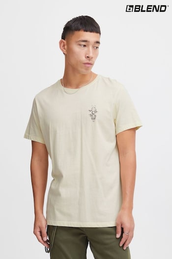 Blend Cream Printed Short Sleeve T-Shirt (B73573) | £18