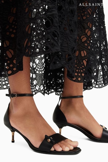 AllSaints Black Gloria Sandals (B73591) | £199