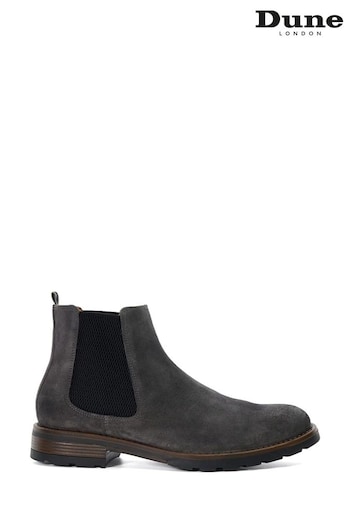 Dune London Grey Chelty Brushed Suede Chelsea Suede Boots (B73750) | £140