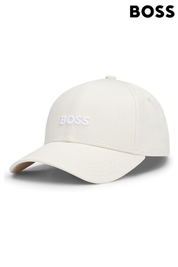 BOSS White Cotton-Twill Six-Panel Cap With Embroidered Logo (B73777) | £35