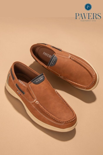 Pavers Natural Slip On Boat Shoes (B73804) | £35