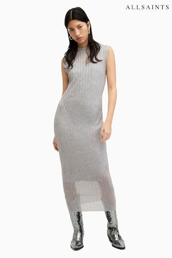 AllSaints Silver Patrice fitted Dress (B73833) | £199
