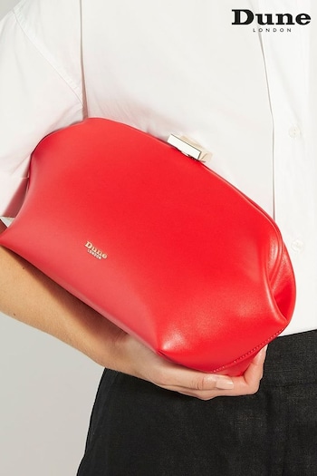 Dune London Red Expect Cube Clasp Clutch Bag (B73910) | £75