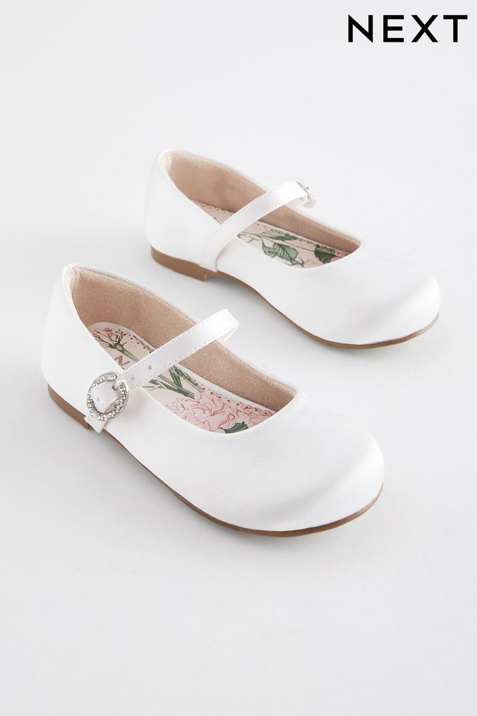 Girls white bridesmaid shoes discount