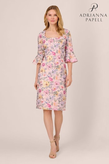 Adrianna Papell Pink Floral Printed Short Dress (B74016) | £179