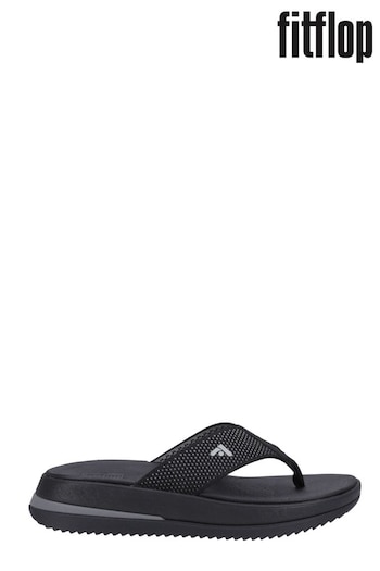 FitFlop Surff Two-tone Toe Post Black Sandals (B74079) | £70
