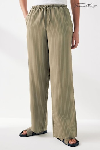 American Vintage Green Okyrow Straight Trousers (B74143) | £90