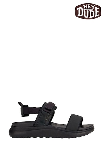 HEYDUDE Collins Mono Sport Black Sandals (B74225) | £65