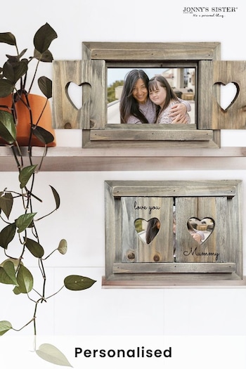 Personalised Hand Painted Mothers Day Heart Shutter Photo Frame by Jonnys Sister (B74228) | £31