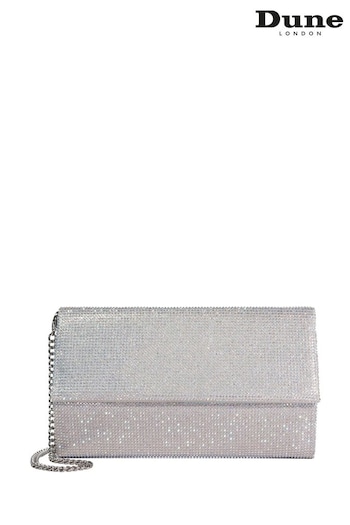 Dune London Silver Esmes Structured Foldover Clutch (B74230) | £85