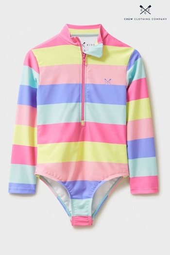 Crew Clothing embroidered Company Extra Slim Multi Rainbow Polyester Swimsuit (B74267) | £20 - £22