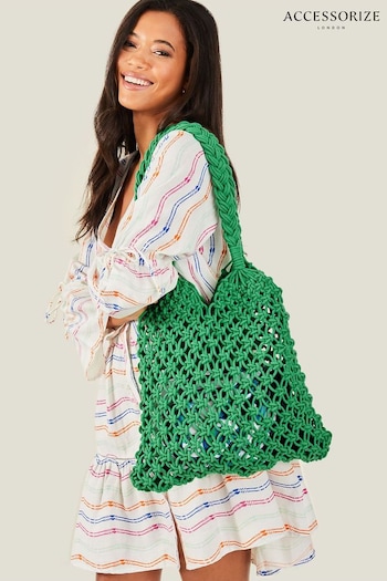 Accessorize Green Open Weave Shopper Bag (B74272) | £32