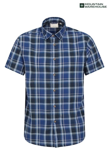 Mountain Warehouse Blue Mens Weekender Cotton Shirt (B74355) | £25