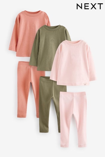 Green/Pink 3 Pack 100% Cotton Pyjamas (9mths-12yrs) (B74382) | £24 - £30