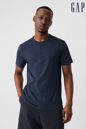 Gap Blue Everyday Soft Henley Short Sleeve T-Shirt (B74640) | £14