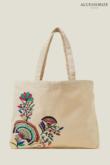 Accessorize Natural Embroidered Shopper Bag (B74650) | £22