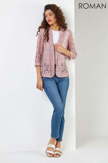 Roman Pink Floral Lace Blazer Jacket (B74706) | £35