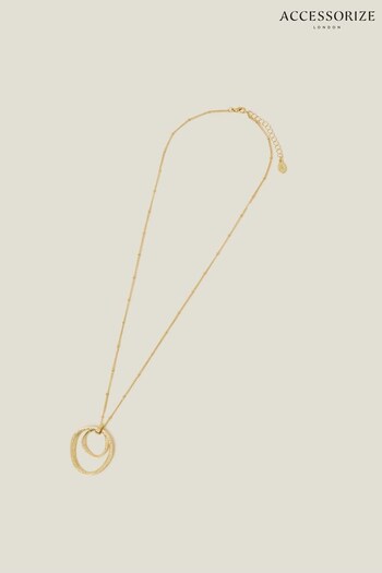 Accessorize Gold Tone Molten Circle Pendant Necklace (B74749) | £14