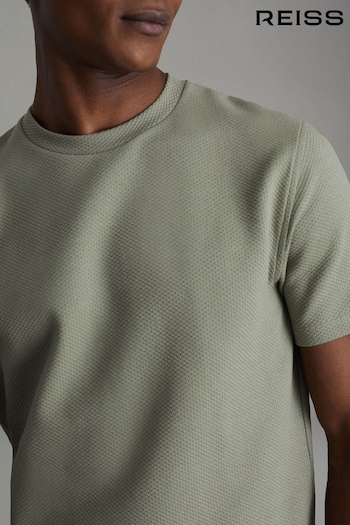 Reiss Pistachio Cooper Slim Fit Honeycomb T-Shirt (B74767) | £48