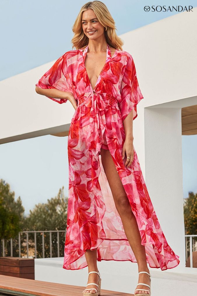 Pink dress cover up top