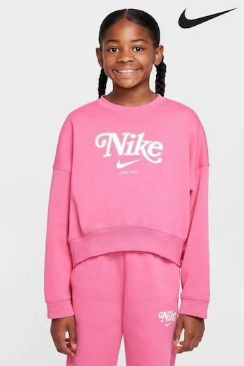 Nike Pink Pop Trend Cropped Sweatshirt (B74899) | £40