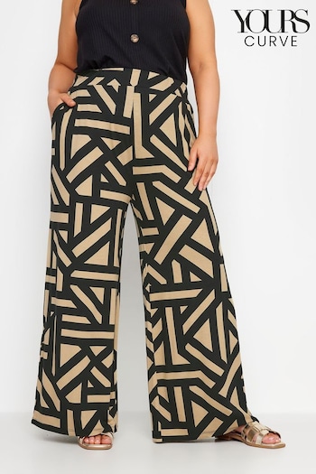 Yours Curve Black Jersey Wide Leg Trousers (B74998) | £27