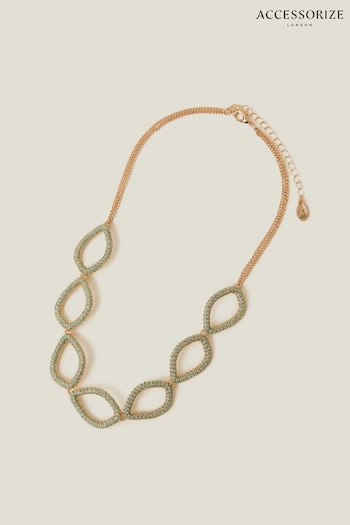 Accessorize Green Encrusted Teardrop Collar Necklace (B75030) | £16