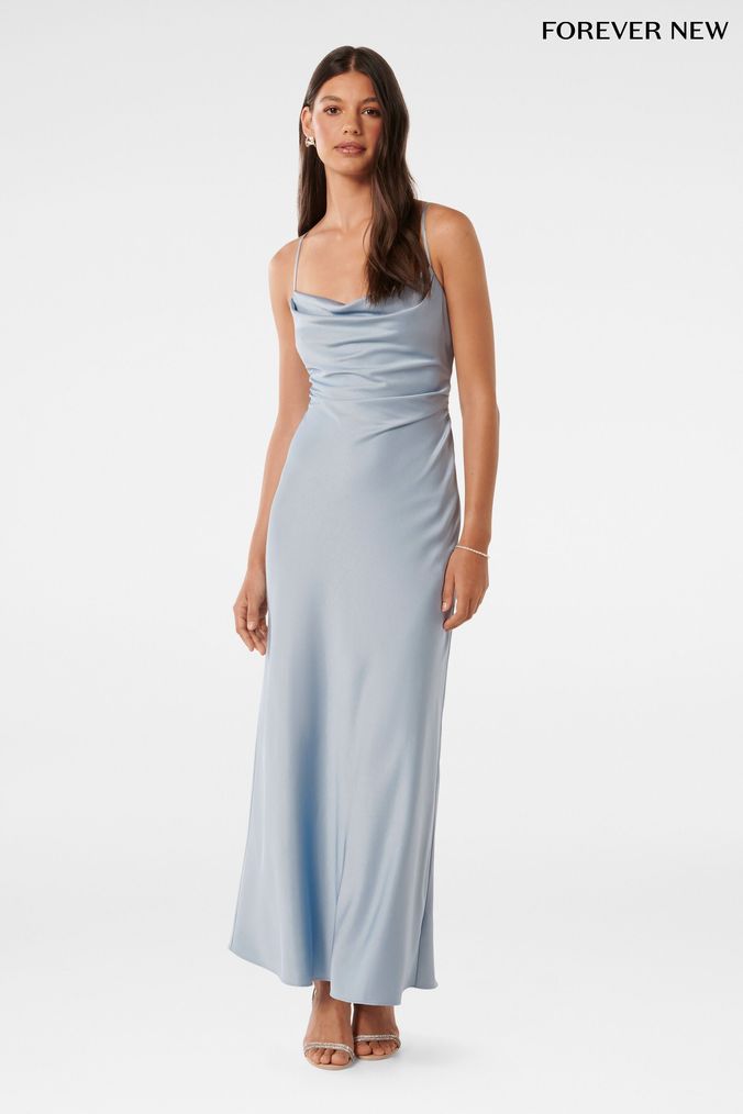 Lipsy satin assymetric neck maxi dress clearance