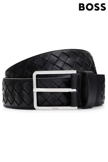 BOSS Black Woven Leather Belt (B75115) | £119