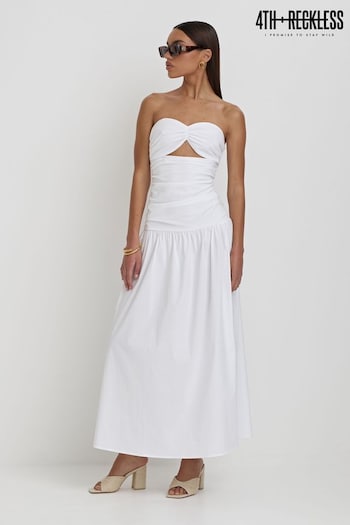4th & Reckless White Lexie Bandeau Maxi Dress (B75156) | £55