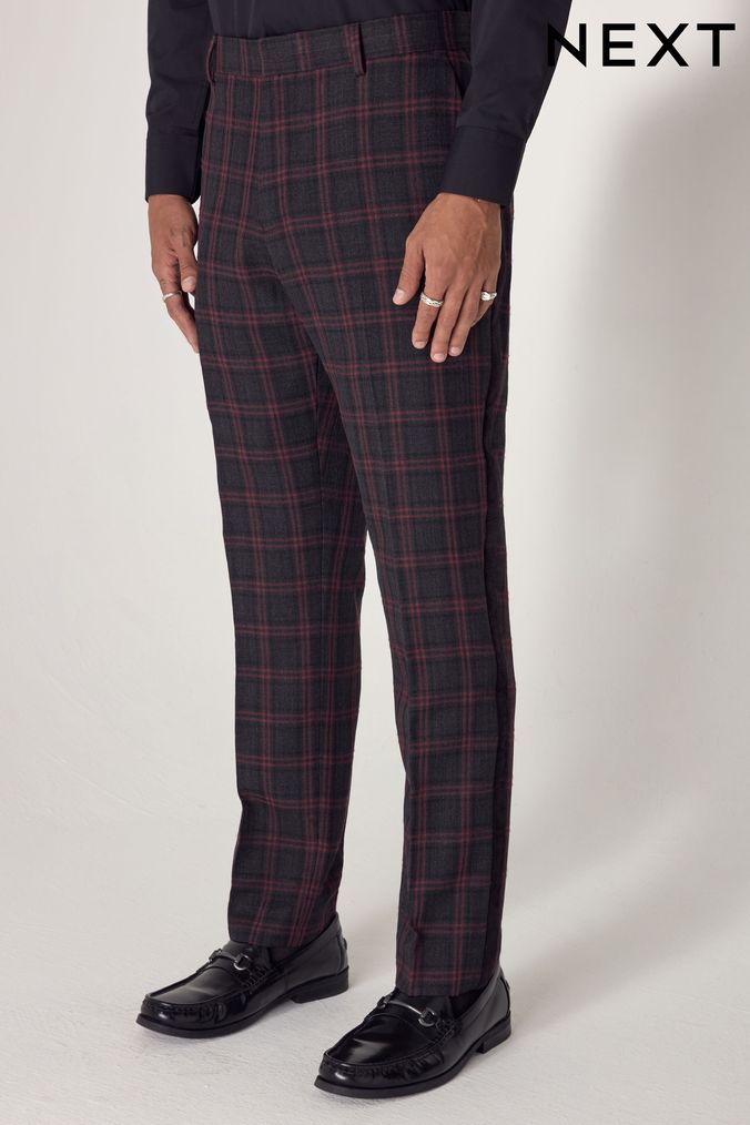 Buy Men s Trousers Check Tartan Occasionwear Online Next UK