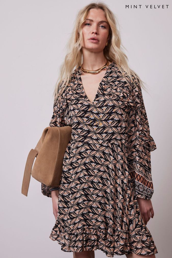 Mint velvet summer 2025 print high neck dress