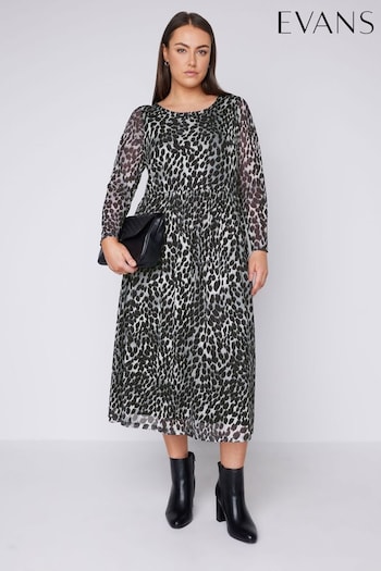 Evans Mesh Midaxi Long Sleeve Dress (B75235) | £39