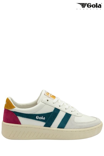 Gola White Ladies Grandslam Trident Lace-Up Trainers (B75279) | £85
